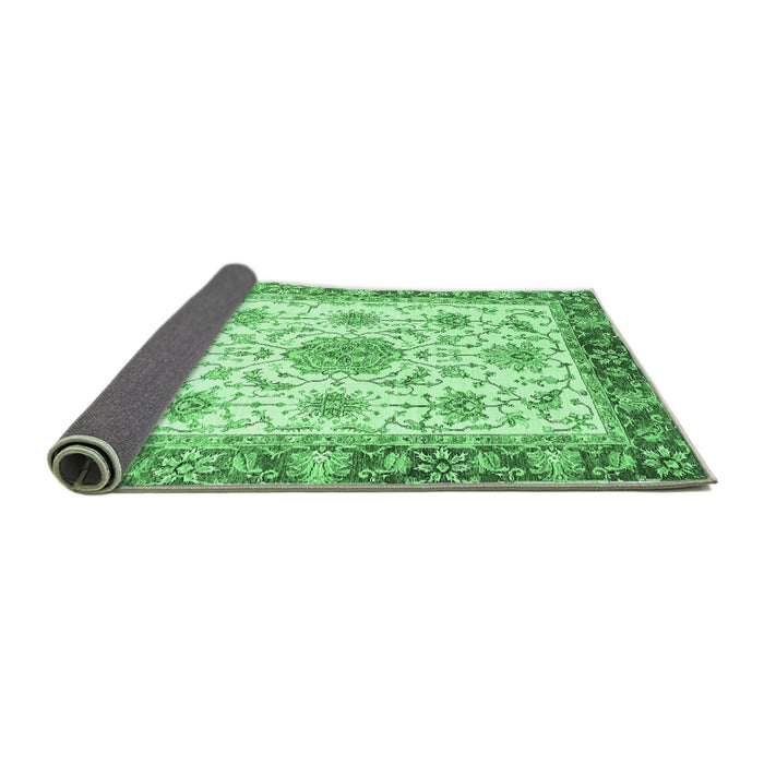 Sideview of Abstract Emerald Green Modern Rug, abs3546emgrn