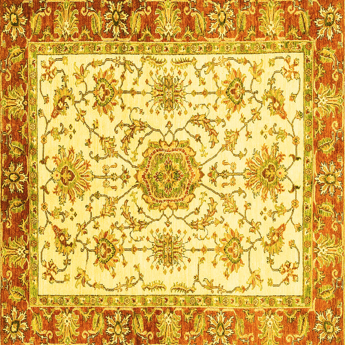 Square Abstract Yellow Modern Rug, abs3546yw