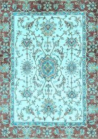 Abstract Light Blue Modern Rug, abs3546lblu