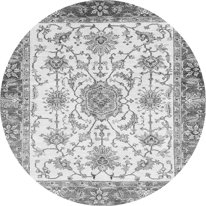 Round Machine Washable Abstract Gray Modern Rug, wshabs3546gry