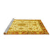 Sideview of Machine Washable Abstract Yellow Modern Rug, wshabs3546yw