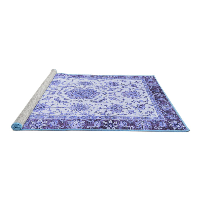 Sideview of Machine Washable Abstract Blue Modern Rug, wshabs3546blu