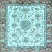 Square Abstract Light Blue Modern Rug, abs3546lblu