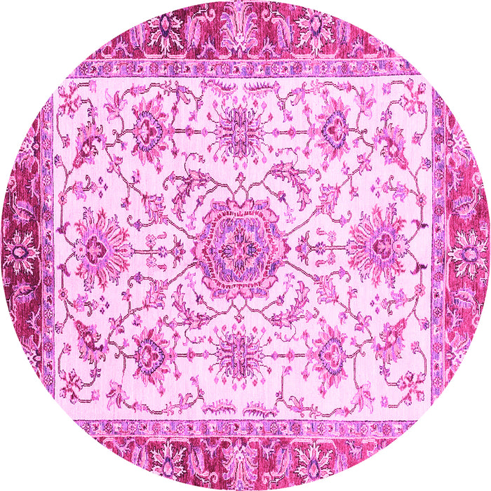 Round Abstract Pink Modern Rug, abs3546pnk