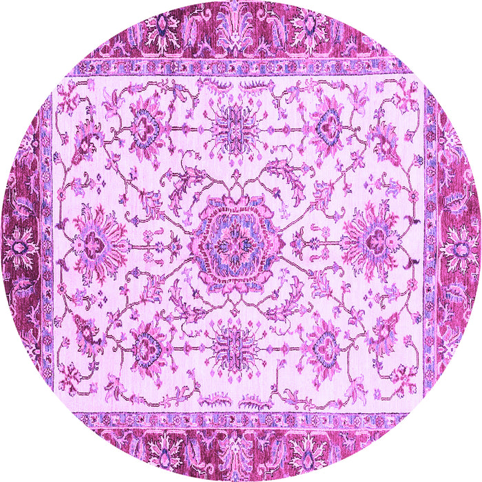 Round Machine Washable Abstract Purple Modern Area Rugs, wshabs3546pur