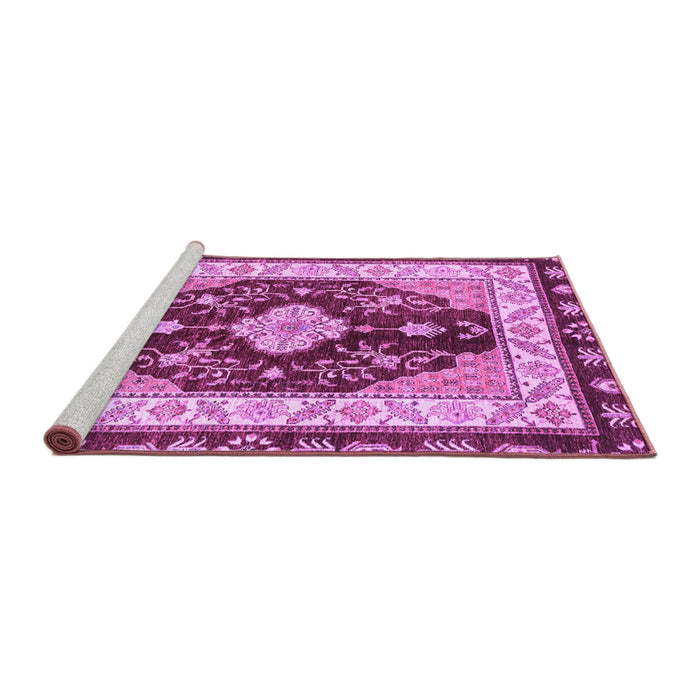 Sideview of Machine Washable Abstract Purple Modern Area Rugs, wshabs3547pur