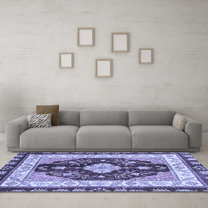 Machine Washable Abstract Blue Modern Rug in a Living Room, wshabs3547blu