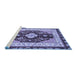 Sideview of Machine Washable Abstract Blue Modern Rug, wshabs3547blu