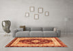 Machine Washable Abstract Orange Modern Area Rugs in a Living Room, wshabs3547org