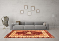 Machine Washable Abstract Orange Modern Rug, wshabs3547org