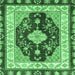 Square Abstract Emerald Green Modern Rug, abs3547emgrn