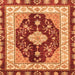 Square Machine Washable Abstract Orange Modern Area Rugs, wshabs3547org