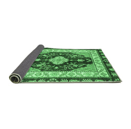 Sideview of Abstract Emerald Green Modern Rug, abs3547emgrn