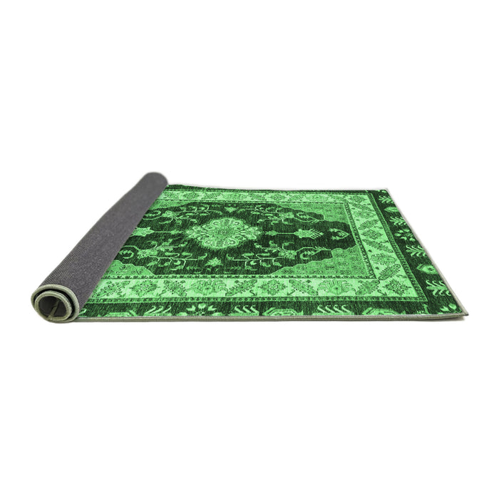 Sideview of Abstract Emerald Green Modern Rug, abs3547emgrn