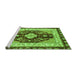 Sideview of Machine Washable Abstract Green Modern Area Rugs, wshabs3547grn