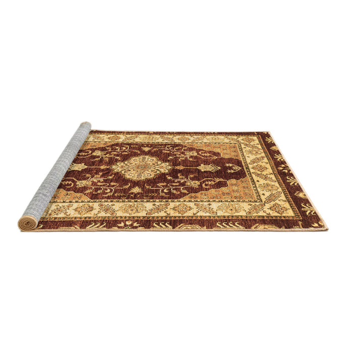 Sideview of Machine Washable Abstract Brown Modern Rug, wshabs3547brn