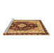 Sideview of Machine Washable Abstract Brown Modern Rug, wshabs3547brn