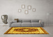 Machine Washable Abstract Yellow Modern Rug in a Living Room, wshabs3547yw