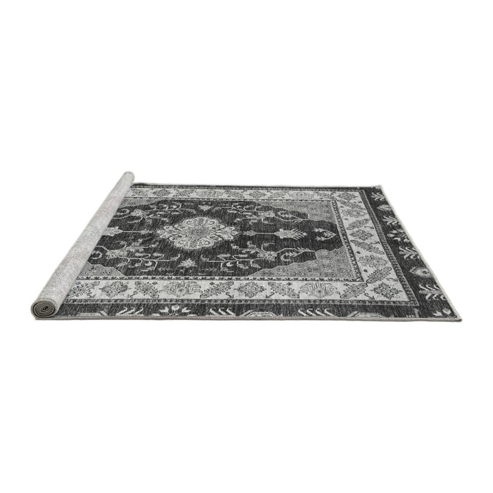Sideview of Machine Washable Abstract Gray Modern Rug, wshabs3547gry