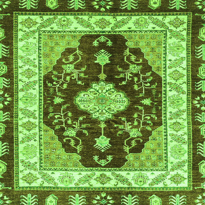 Square Machine Washable Abstract Green Modern Area Rugs, wshabs3547grn