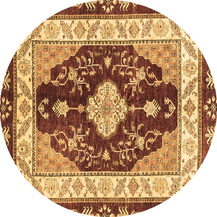 Round Abstract Brown Modern Rug, abs3547brn