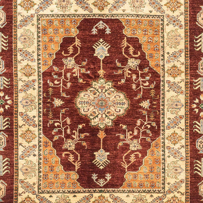 Machine Washable Abstract Tomato Red Rug, wshabs3547