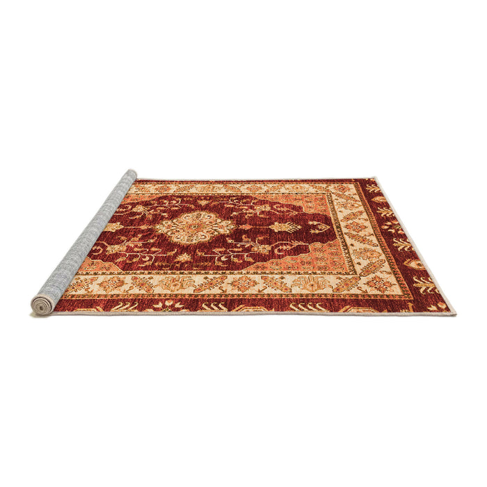 Sideview of Machine Washable Abstract Orange Modern Area Rugs, wshabs3547org