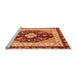 Sideview of Machine Washable Abstract Orange Modern Area Rugs, wshabs3547org