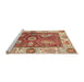 Sideview of Machine Washable Abstract Red Rug, wshabs3548