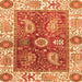 Square Oriental Orange Traditional Rug, abs3548org