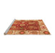 Sideview of Machine Washable Oriental Orange Traditional Area Rugs, wshabs3548org