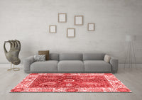 Machine Washable Oriental Red Traditional Rug, wshabs3548red