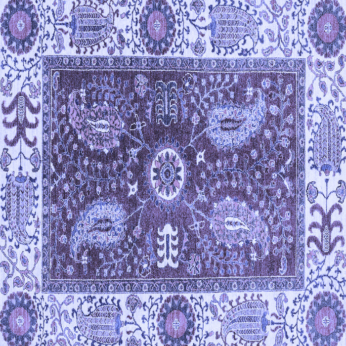 Square Machine Washable Oriental Blue Traditional Rug, wshabs3548blu