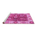 Sideview of Machine Washable Oriental Pink Traditional Rug, wshabs3548pnk