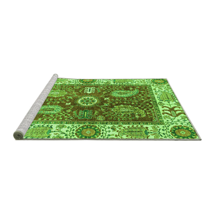 Sideview of Machine Washable Oriental Green Traditional Area Rugs, wshabs3548grn