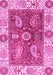 Machine Washable Oriental Pink Traditional Rug, wshabs3548pnk