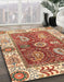 Abstract Red Oriental Rug in Family Room, abs3548