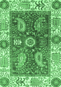 Oriental Emerald Green Traditional Rug, abs3548emgrn