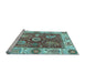 Sideview of Machine Washable Oriental Light Blue Traditional Rug, wshabs3548lblu