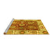 Sideview of Machine Washable Oriental Yellow Traditional Rug, wshabs3548yw