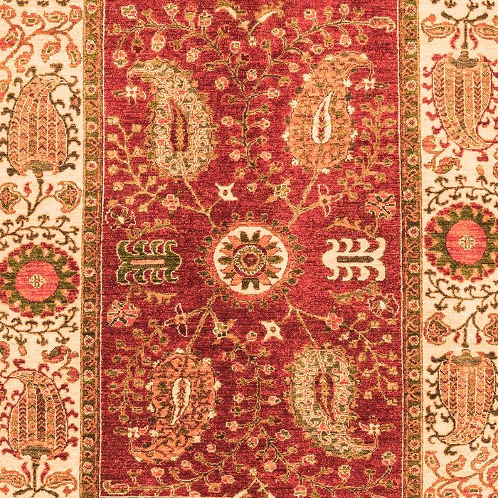 Machine Washable Oriental Orange Traditional Area Rugs, wshabs3548org