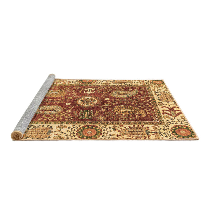 Sideview of Machine Washable Oriental Brown Traditional Rug, wshabs3548brn