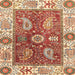 Square Abstract Red Oriental Rug, abs3548