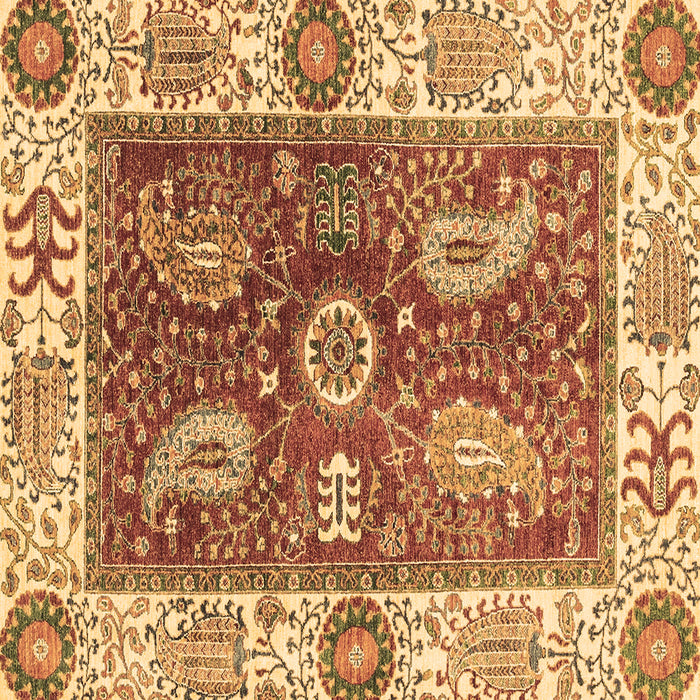 Square Machine Washable Oriental Brown Traditional Rug, wshabs3548brn
