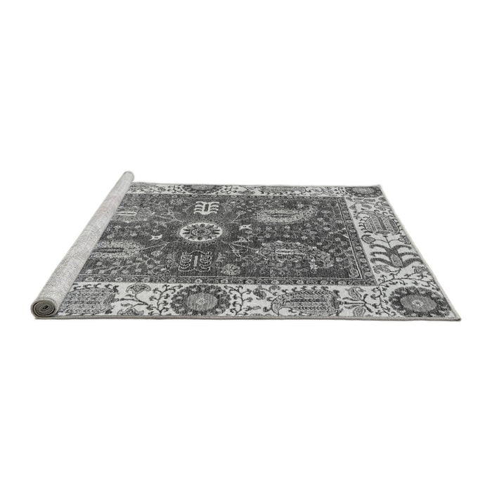 Sideview of Machine Washable Oriental Gray Traditional Rug, wshabs3548gry