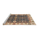 Sideview of Machine Washable Abstract Yellow Rug, wshabs3549