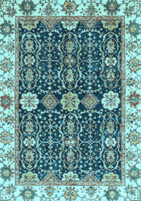 Oriental Light Blue Traditional Rug, abs3549lblu