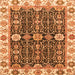 Square Oriental Orange Traditional Rug, abs3549org