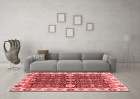 Machine Washable Oriental Red Traditional Rug, wshabs3549red