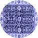 Round Oriental Blue Traditional Rug, abs3549blu